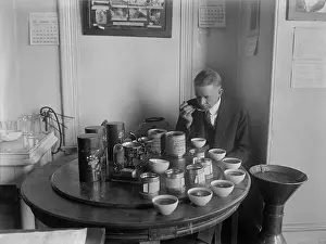 Bstp1215: George F. Mitchell testing tea on Jan. 12, 1925