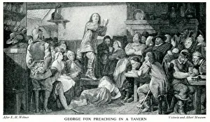 Nonconformist: George Fox, Quaker, preaching in a tavern