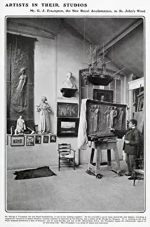 Frampton: George Frampton in his studio