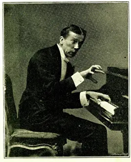 Grossmith: George Grossmith, comedian, playing piano