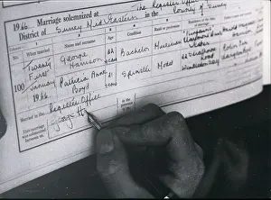 Patti: George Harrison signing his marriage certificate