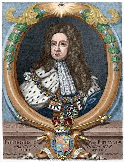 Hanover: George II (1683-1760). Engraving. Colored