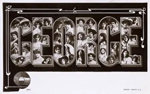 Dare: George postcard with actresses including Dare Sisters