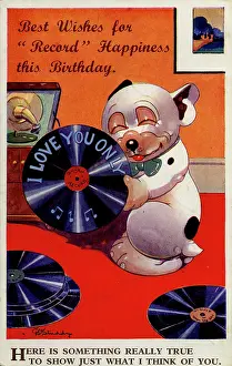 Wordplay: George Studdy, Bonzo birthday postcard