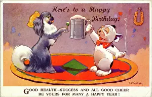 Tankard: George Studdy, Bonzo birthday postcard