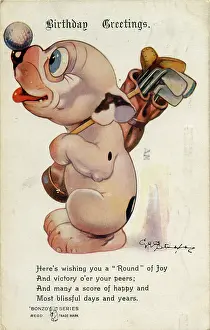 Balancing: George Studdy, Bonzo birthday postcard
