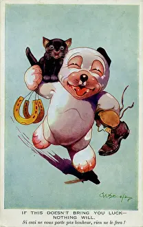 Reg Richardson Collection: George Studdy, Bonzo Good Luck postcard
