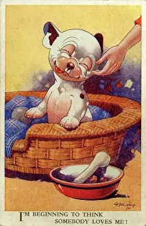 Scratching: George Studdy, Bonzo greetings postcard