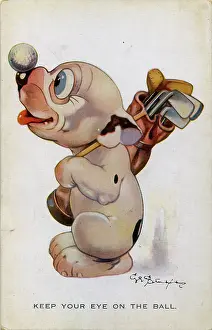 Balancing: George Studdy, Bonzo greetings postcard