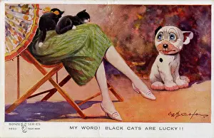 Deckchair: George Studdy, Bonzo greetings postcard