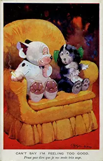 Reg Richardson Collection: George Studdy, Bonzo greetings postcard