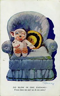 Reg Richardson Collection: George Studdy, Bonzo greetings postcard