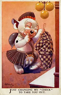 Sporran: George Studdy, Bonzo greetings postcard, WW2