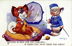 Jealousy: George Studdy, Bonzo greetings postcard, WW2