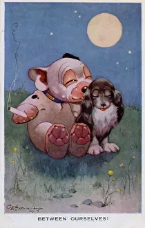 Cuddling: George Studdy, Bonzo postcard
