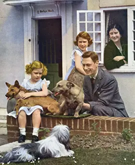 Princes: George VI with his daughters and their pet dogs