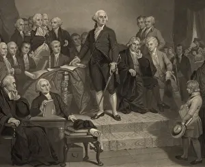 Federalist: George Washington delivering his inaugural