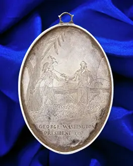 Naw001: George Washington Silver Indian Peace Medal Reverse