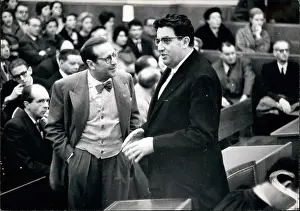 Simenon: Georges Simenon, writer, at Pierre Jaccoud trial, Geneva