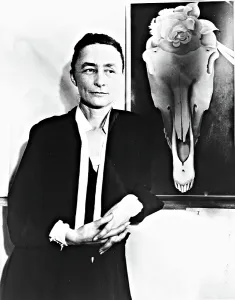 O Keeffe: Georgia O'Keeffe and one of her skull paintings, ?