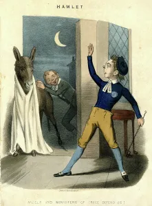 Scares: Georgian cartoon, Hamlet and donkey