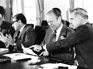 Secy: Gerald Ford at a Cabinet meeting during ?