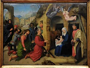 Stable: Gerard David (c. 1460 sA?i? 1523). Gothic style. Adoration o