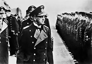 Submariners: German Admiral Erich Raeder visiting the crew