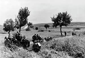 Motorcycles: German advance party at Verdun, 1940