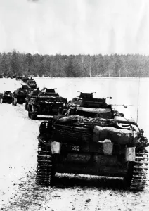 Klin: German advance with tanks towards Moscow, 1941