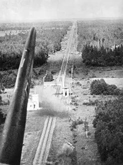 Drops: German air attack on a stretch of train track on the Eastern