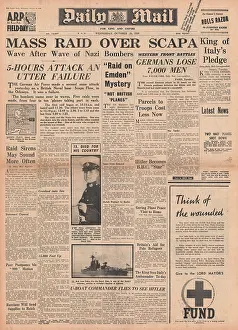 German air raid on Scapa Flow and East Coast