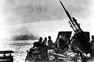 Convoys: German anti-aircraft gun during hostilities on the Eastern
