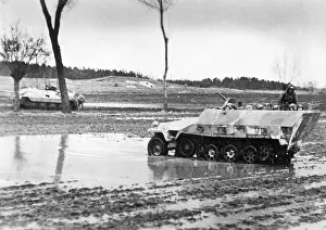 Propelled: German armored personnel carrier on the Oder front, 1945