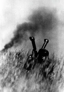 Batteries: German artillery observer at Bialystok, 1941