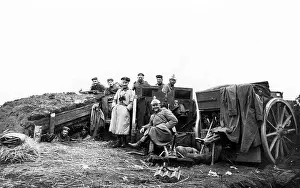 Limber: German artillerymen in the firing position