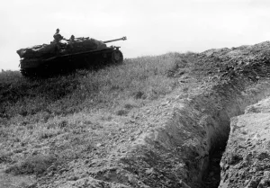 Vistula: German assault gun during the fighting in the Weichselbogen