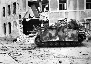 Aachen: German assault gun III at Aachen, 1944
