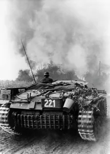 German Soviet: German assault guns on the advance on the Eastern Front