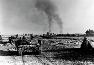 Counterattack: German assault guns during the fighting at the Vistula, 1944