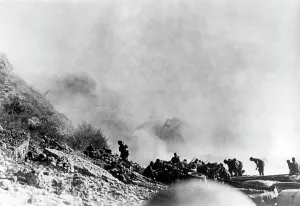Transition: German assault troop crosses the Dnieper, 1941