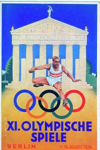 Holt’s Battlefields Collection: German athlete hurdling the five Olympic rings