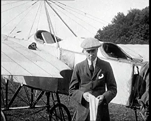 Hamel: German Aviator Gustav Hamel Standing In Front