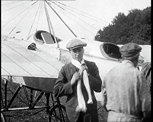 Hamel: German Aviator Gustav Hamel Standing In Front