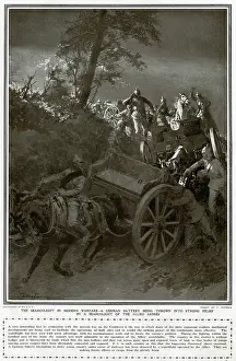Detected: German battery under a searchlight, 1914