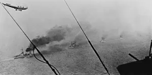 Blimps: German battlecruisers steam toward Scapa Flow, in