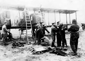 Puts: German bomber crew getting dressed, 1917