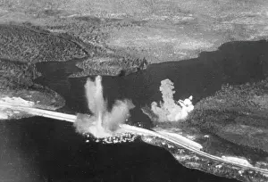 Stuka: German bombing raid on a railroad bridge - the Eastern Front