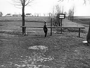 Demarcation: German border policeman at Bischofswerder, 1939