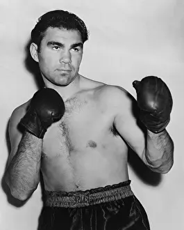 Rematch: German boxer Max Schmeling in a boxing pose in